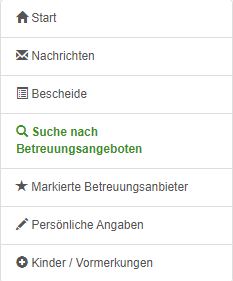 Suche nach Betreuungsangeboten